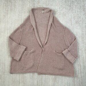 Free People Low Tide Oversized Chunky Knit Cotton Cardigan Sweater M/L